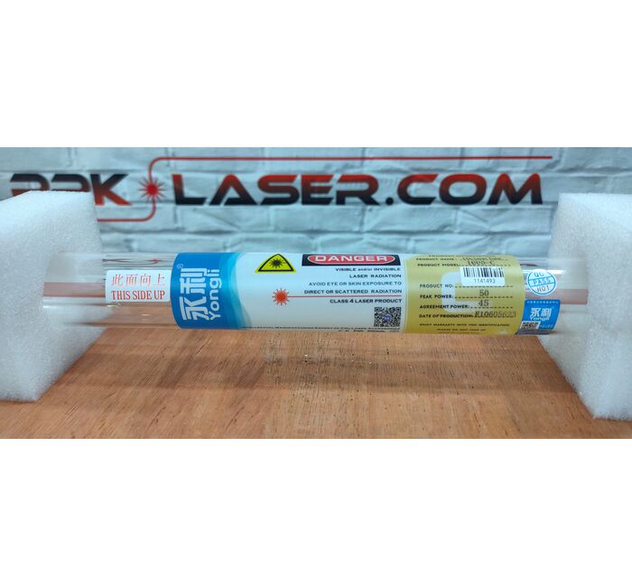 ЛАЗЕРНАЯ ТРУБКА CO2 YONGLI, Мощность: 45-50 ВАТТ, 1000 С, изображение 2