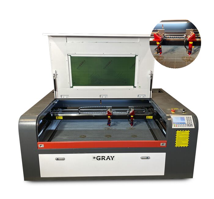 Лазерный станок с двумя головками 1080 GRAY СО2 DUO